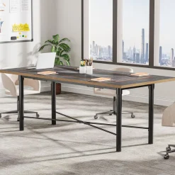 Tribesigns Desks*6FT Conference Table, Modern Meeting Table Training Boardroom Table
