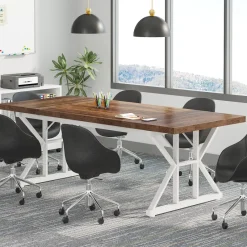 Tribesigns Desks*6FT Conference Table, Rectangle Meeting Room Table Executive Desk