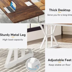 Tribesigns Desks*6FT Conference Table, Rectangle Meeting Room Table Executive Desk