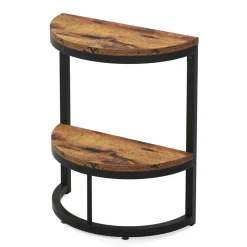 Tribesigns End & Side Tables*Half Round End Table, Narrow Side Table with Metal Frame