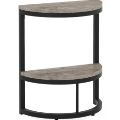 Tribesigns End & Side Tables*Half Round End Table, Narrow Side Table with Metal Frame