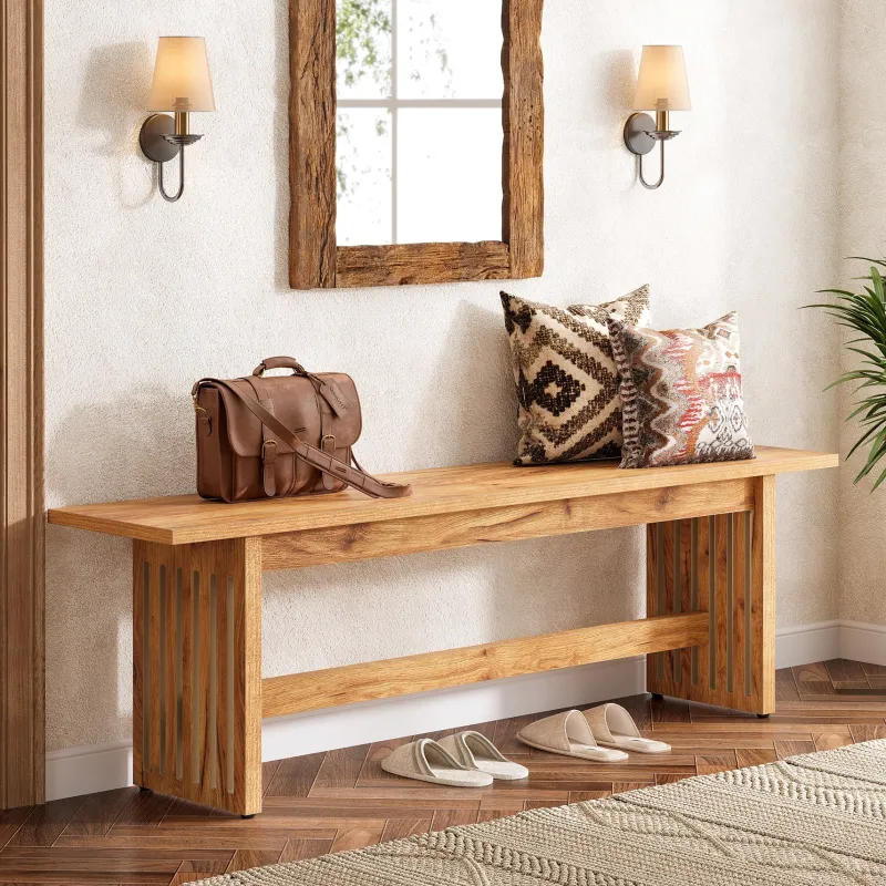 Tribesigns Benches*Hallway view of 59" 's Entry Bench, Farmhouse Kitchen Bench Bedroom Bed Bench.