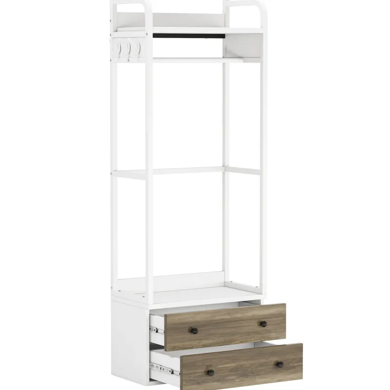 Tribesigns Shoe Racks & Cabinets|Shoe Racks & Cabinets*Hallway view of 's Freestanding Closet Organizer, Coat Rack with Drawers and Shelves.