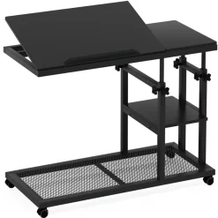 Tribesigns End & Side Tables*Height Adjustable C Table, Mobile Side Table with Tiltable Drawing Board