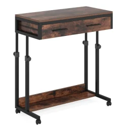 Tribesigns Desks*Height Adjustable Desk, Mobile Side Table Portable Desk with Drawers