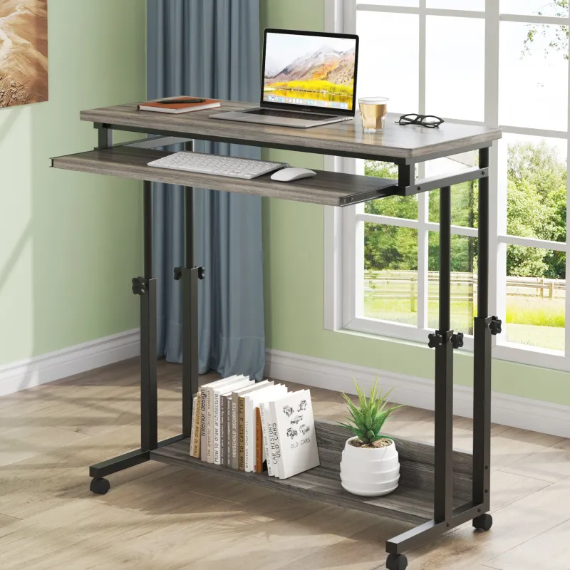 Tribesigns Desks*Height Adjustable Desk, Rolling Standing Desk Portable Desk