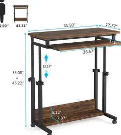 Tribesigns Desks*Height Adjustable Desk, Rolling Standing Desk Portable Desk