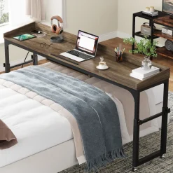 Tribesigns Overbed Tables*Height Adjustable Overbed Table with Wheels & Charging Station