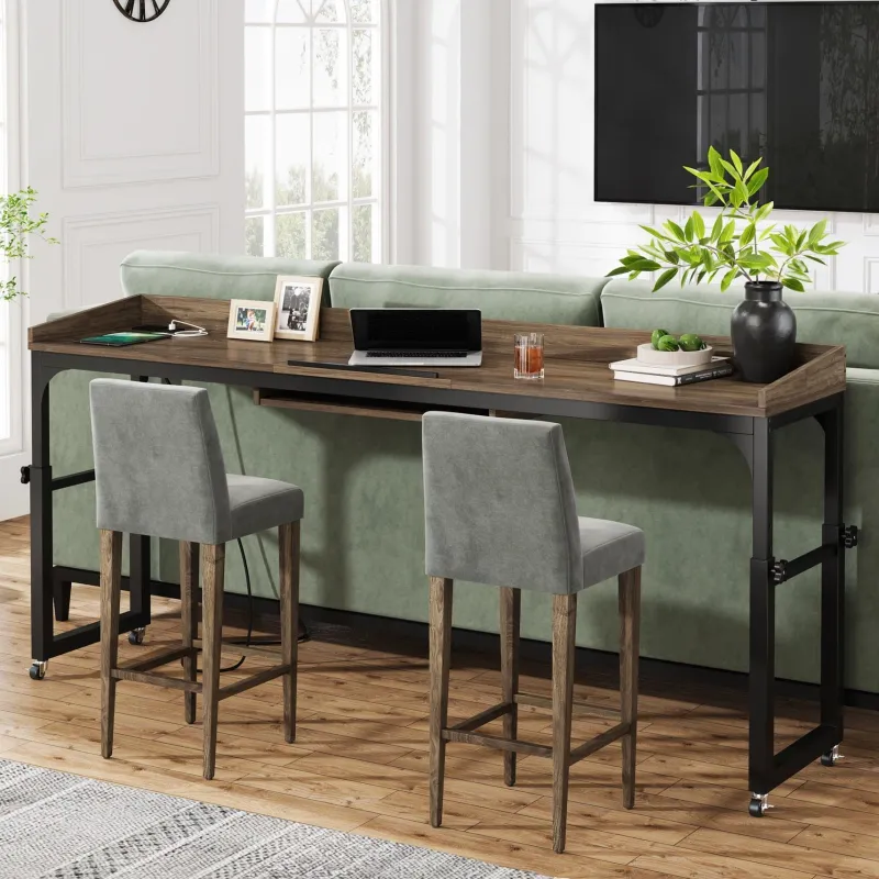 Tribesigns Overbed Tables*Height Adjustable Overbed Table with Wheels & Charging Station