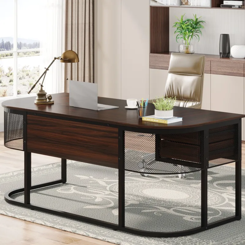 Tribesigns Desks*63-Inch Computer Desk Executive Desk with 4 Drawers