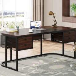 Tribesigns Desks*63-Inch Computer Desk Executive Desk with 4 Drawers