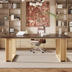 Tribesigns Desks*63-Inch Computer Desk, Rectangular Wood Executive Desk for Home Office