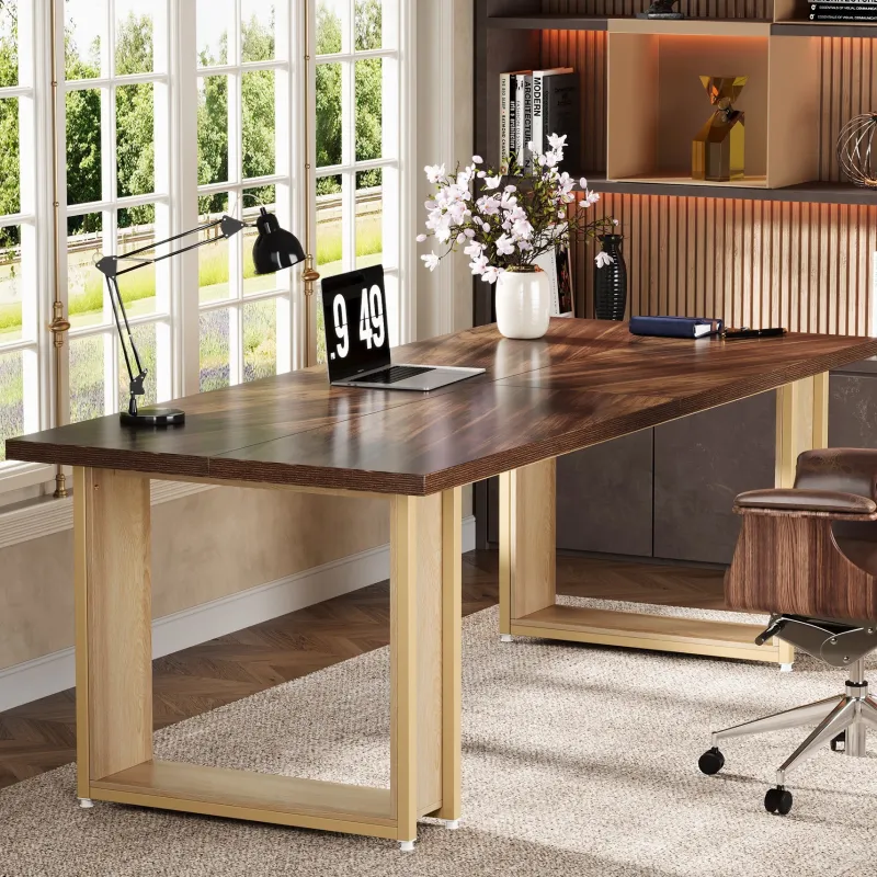 Tribesigns Desks*63-Inch Computer Desk, Rectangular Wood Executive Desk for Home Office