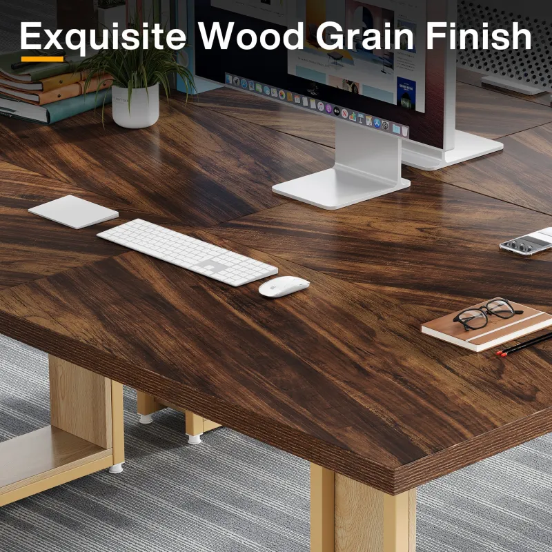 Tribesigns Desks*63-Inch Computer Desk, Rectangular Wood Executive Desk for Home Office