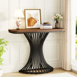 Tribesigns Console Tables|Console Tables*39-Inch Console Table, Accent Sofa Table with Geometric Metal Base