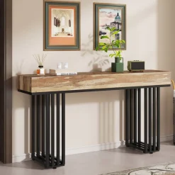 Tribesigns Console Tables|Console Tables*55-inch Console Table, Modern Entryway Table with Metal Legs