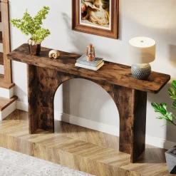 Tribesigns Console Tables|Console Tables*63-Inch Console Table, Wood Farmhouse Entryway Table with Arch Brace