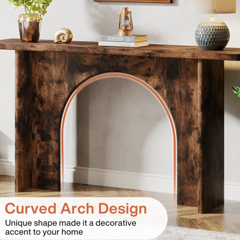 Tribesigns Console Tables|Console Tables*63-Inch Console Table, Wood Farmhouse Entryway Table with Arch Brace