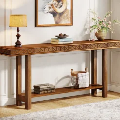 Tribesigns Console Tables|Console Tables*70.9-Inch Console Table, Wood 2-Tier Sofa Table Long Entryway Accent Table