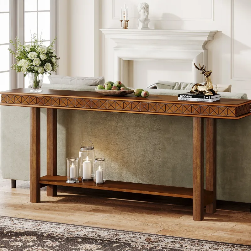 Tribesigns Console Tables|Console Tables*70.9-Inch Console Table, Wood 2-Tier Sofa Table Long Entryway Accent Table