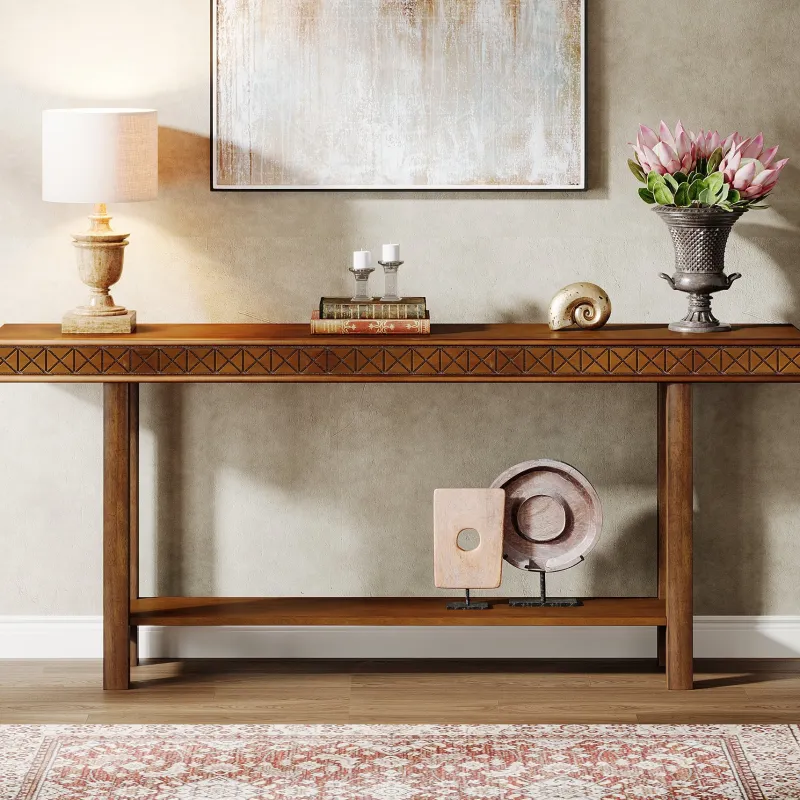 Tribesigns Console Tables|Console Tables*70.9-Inch Console Table, Wood 2-Tier Sofa Table Long Entryway Accent Table