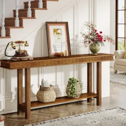 Tribesigns Console Tables|Console Tables*70.9-Inch Console Table, Wood 2-Tier Sofa Table Long Entryway Accent Table
