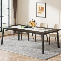 Tribesigns Dining Tables*79-Inch Dining Table for 8-10 People, Modern Kitchen Dinner Table