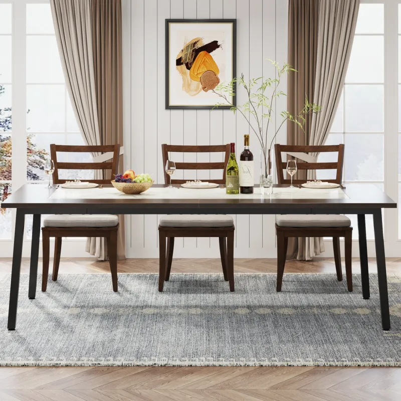 Tribesigns Dining Tables*79-Inch Dining Table for 8-10 People, Modern Kitchen Dinner Table