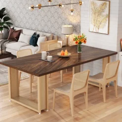 Tribesigns Dining Tables*63-Inch Dining Table for 4-6, Wood Kitchen Table for Dining Room