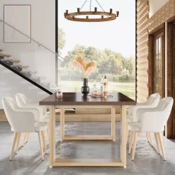 Tribesigns Dining Tables*63-Inch Dining Table for 4-6, Wood Kitchen Table for Dining Room