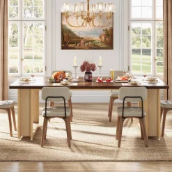 Tribesigns Dining Tables*63-Inch Dining Table for 4-6, Wood Kitchen Table for Dining Room