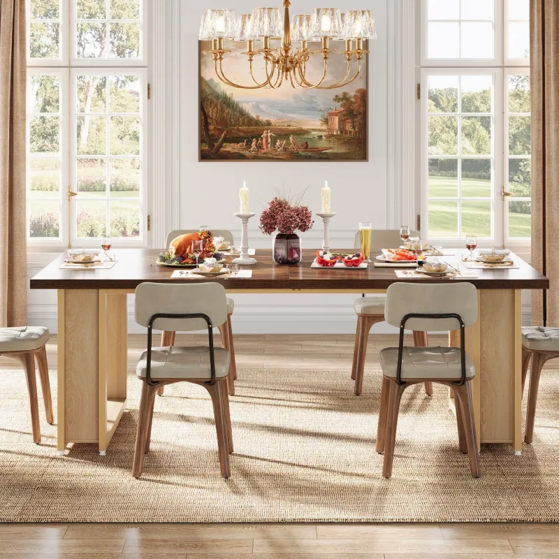 Tribesigns Dining Tables*63-Inch Dining Table for 4-6, Wood Kitchen Table for Dining Room
