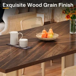 Tribesigns Dining Tables*63-Inch Dining Table for 4-6, Wood Kitchen Table for Dining Room