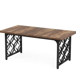 Tribesigns Dining Tables*63-inch Dining Table, Modern Faux Marble Kitchen Table for 6 People