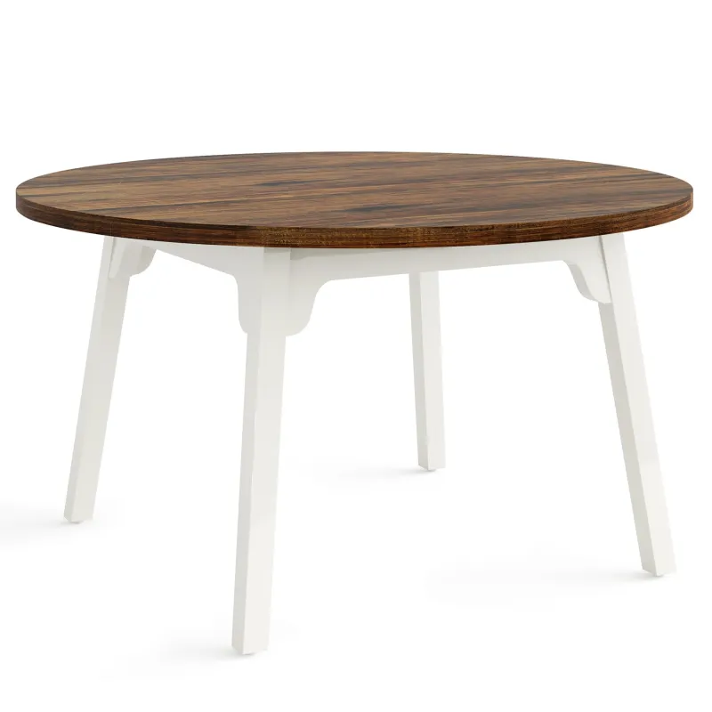 Tribesigns Dining Tables*47-inch Dining Table, Round Farmhouse Kitchen Table for 4-6