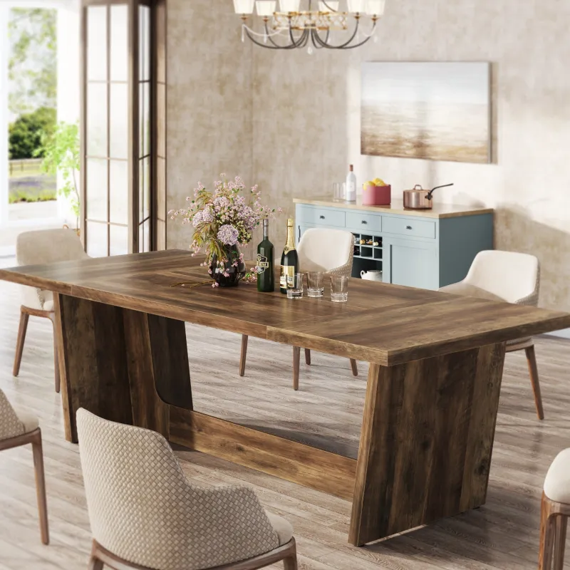 Tribesigns Dining Tables*70.8-Inch Dining Table, Wood Farmhouse Kitchen Table for 4-6
