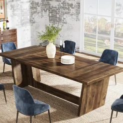 Tribesigns Dining Tables*70.8-Inch Dining Table, Wood Farmhouse Kitchen Table for 4-6