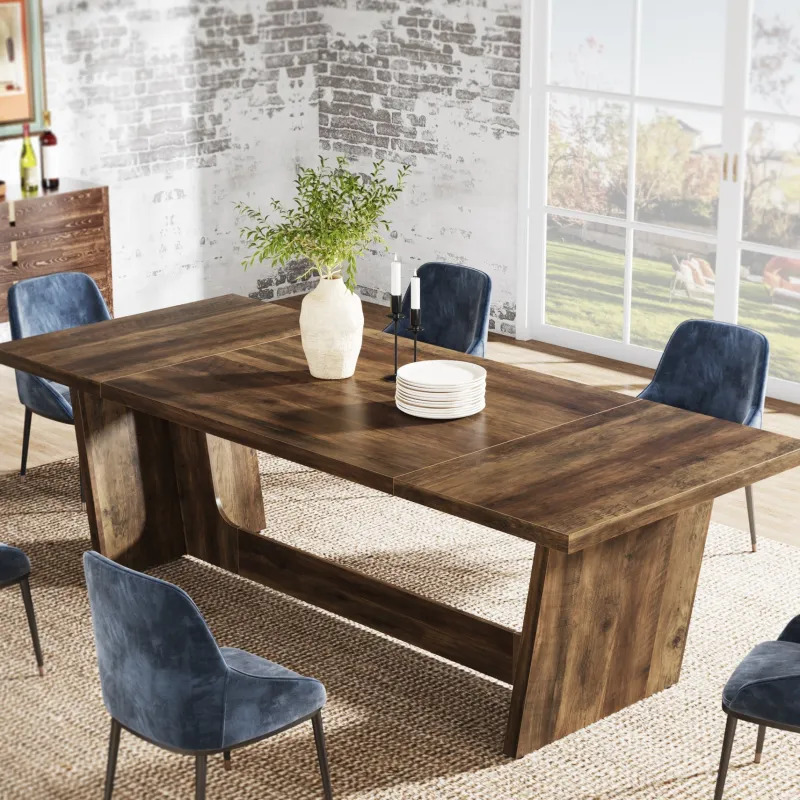 Tribesigns Dining Tables*70.8-Inch Dining Table, Wood Farmhouse Kitchen Table for 4-6