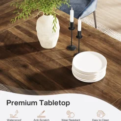 Tribesigns Dining Tables*70.8-Inch Dining Table, Wood Farmhouse Kitchen Table for 4-6