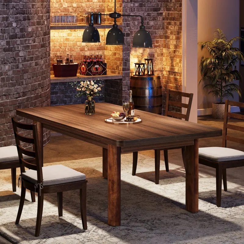 Tribesigns Dining Tables*63-Inch Dining Table, Wood Farmhouse Kitchen Table for 4-6