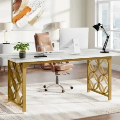 Tribesigns Desks*63-inch Executive Desk, Modern Office Desk Conference Table for 4-6 People