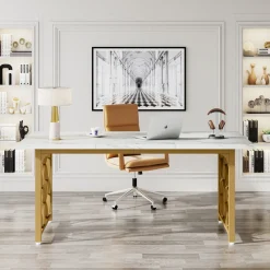 Tribesigns Desks*63-inch Executive Desk, Modern Office Desk Conference Table for 4-6 People