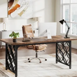 Tribesigns Desks*63-inch Executive Desk, Modern Office Desk Conference Table for 4-6 People