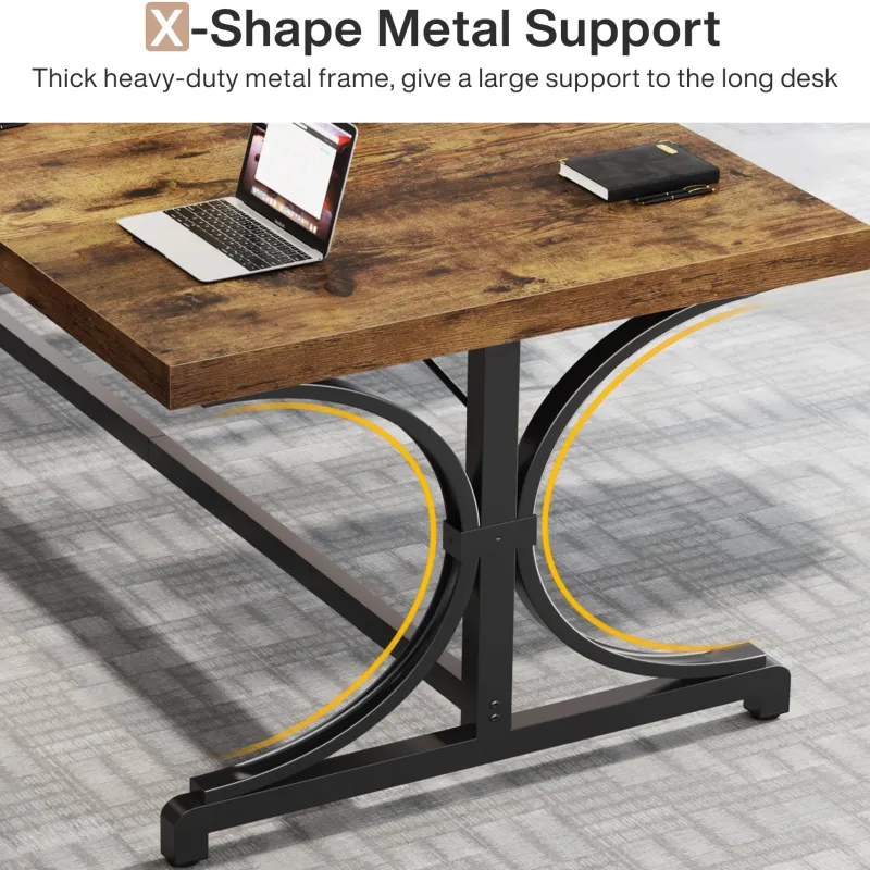 Tribesigns Desks*62.4-Inch Executive Desk, Rectangle Conference Table for 4-6 People