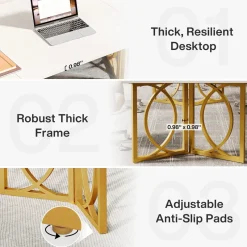 Tribesigns Desks*70.9-inch Executive Table, Wood Computer Desk with Metal Frame For Home Office