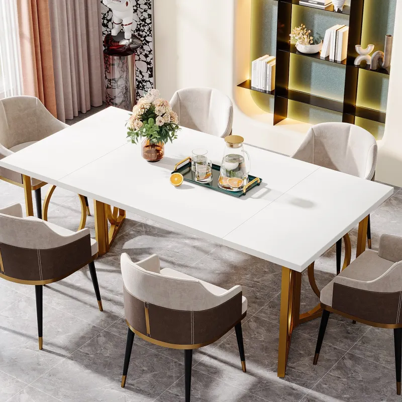 Tribesigns Dining Tables*70.9-Inch Wood Dining Table , Modern Rectangle Kitchen Table for 4-6 People