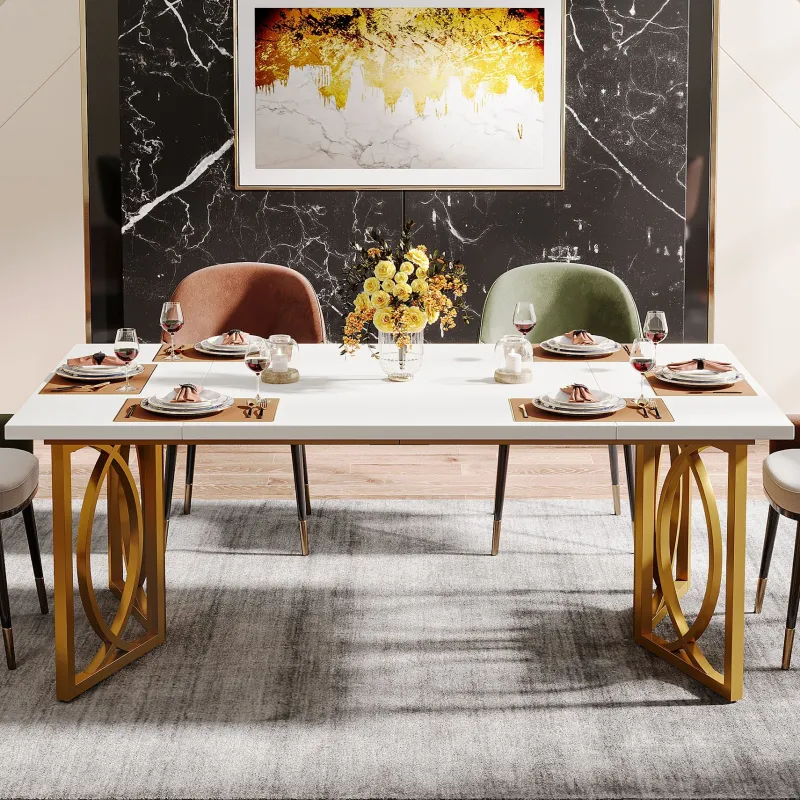 Tribesigns Dining Tables*70.9-Inch Wood Dining Table , Modern Rectangle Kitchen Table for 4-6 People