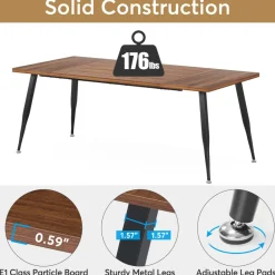Tribesigns Dining Tables*Industrial Dining Table, 70.9
