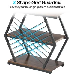 Tribesigns End & Side Tables*Industrial End Table Side Table with 3 Storage Shelves & Metal Frame