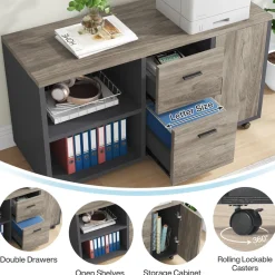 Tribesigns Desks*Industrial L - Shaped Desk, 71